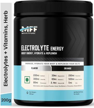 MyFitFuel Electrolyte Energy Hydration Replenishment + Green Tea Ext, Threonine 200 Orange Energy Drink