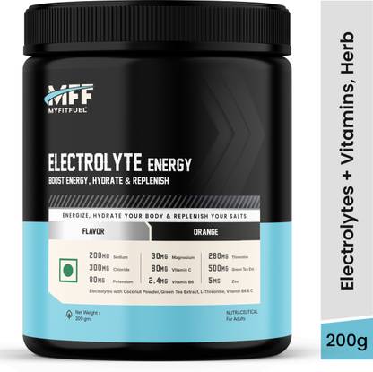 MyFitFuel Electrolyte Energy Hydration Replenishment + Green Tea Ext, Threonine 200 Orange Energy Drink