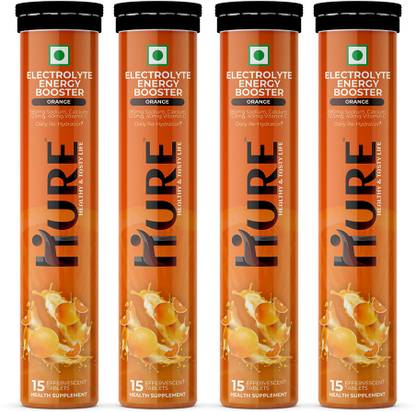 Hure Electrolyte Energy Booster 15 Effervescent Tablets for Daily Hydration Energy Drink