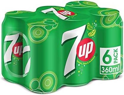 7UP Lemon Lime Soft Drink, Naturally Flavored Cans Energy Drink
