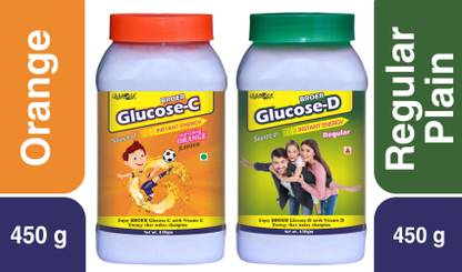 BROER Glucose C and D Combo Pack Enriched with Zinc, Calcium, Vit. C & D (Pack of 2) Energy Drink