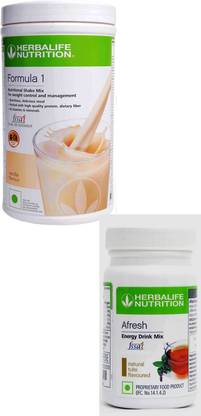 HERBALIFE Formula 1 Nutritional Shake Mix - Vanilla Flavor With Afresh Tulsi Energy Drink
