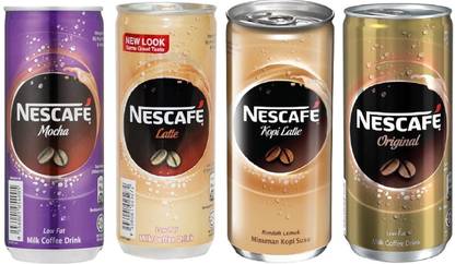 Nescafe Low Fat Milk Coffee Drink With Flavoured Original, Kopi Latte, Latte, Mocha Cold Brew Coffee
