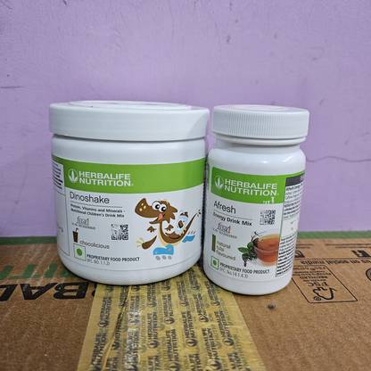 Herbalife Nutrition DINOSHAKE 200GM CHOCOLICIOUS FLAVOUR & ENERGY DRINK TULSI AFRESH Nutrition Drink