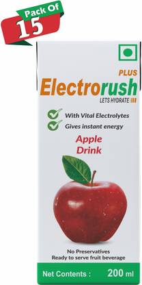 Electrorush PLUS Apple Ready to Drink Oral Rehydration Contains Electrolytes | Pack of 15 Energy Drink