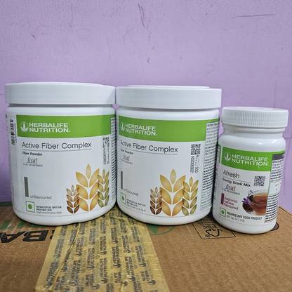 Herbalife Nutrition ACTIVE FIBER COMPLEX 200GM PACK-OF 2 & ENERGY DRINK KASHMIRI KAHWA AFRESH Nutrition Drink
