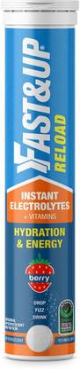 FAST&UP Reload (Electrolytes) for Energy & Hydration Sports Drink, Berry, 20 Tablets Hydration Drink