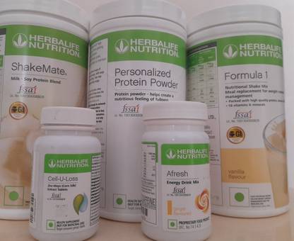 HERBALIFE formula 1 vanilla, shakemate, protein powder 400, afresh ginger, cell u loss Sports Drink