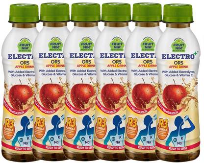 FRUITNIK Electro+ ORS Apple Drink 6 BTL (200ML X 6PC) Hydration Drink