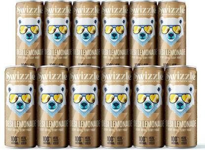 Swizzle Desi Lemonade 250ml (Pack of 12) Shikanji 100% Natural Refreshing Drink Premium Hydration Drink