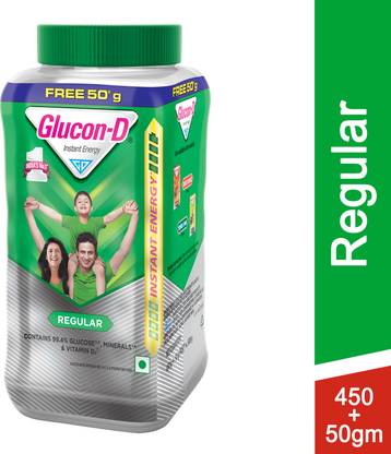 GLUCON-D Regular Glucose Powder, Refill Extra 50 g Free Energy Drink