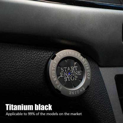 SRPHERE fbfb-321-01-Push Start Button Cover, Rotary Push to Start Button Cover Black Engine Start/Stop Button