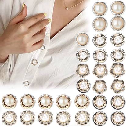 SYAMBABA 30 Pcs Pearl Buttons Mini Fancy Brooch Buttons Engine Start/Stop Button