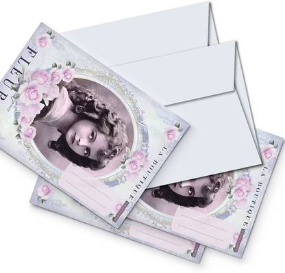 Creatie 10 Pcs Retro Style Victorian Princess Printed Designer Envelopes Envelopes
