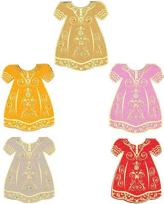 LIFAFEWALA Unique and Exclusive Designer Ethnic Frock/Dress shaped Shagun Envelopes Envelopes