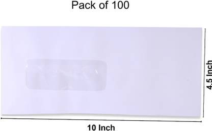 SUNPACKERS Letter Size Super White Window Envelopes (10 x 4.5 Inch) Office Envelopes