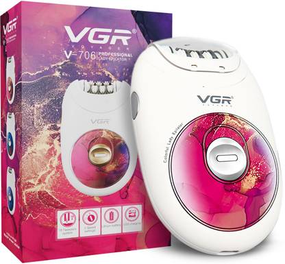 VGR V-706 Professional Women Epilator, 18 Tweezers for Legs, Underarms & Bikini area Cordless Epilator