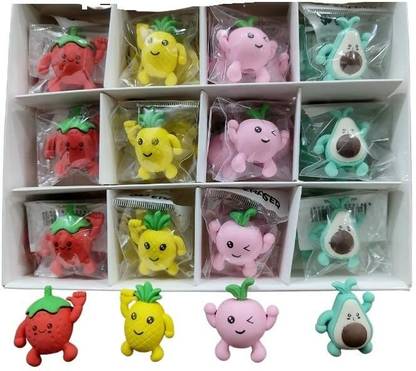 Lighter House Newest Different Fruits Look Pineapple Peach Strawberry Evokado Erasers Non-Toxic Eraser