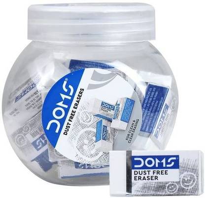 DOMS DUST FREE ERASER 20 PCS JAR PACK Non-Toxic Eraser