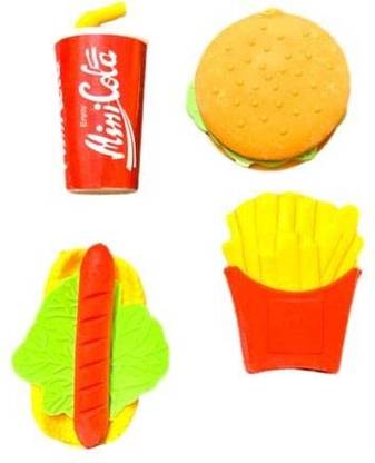 SUSHIEL ENTERPRISES GURGAON Fries and Hot Dog Rubber Pencil Erasers Non-Toxic Eraser