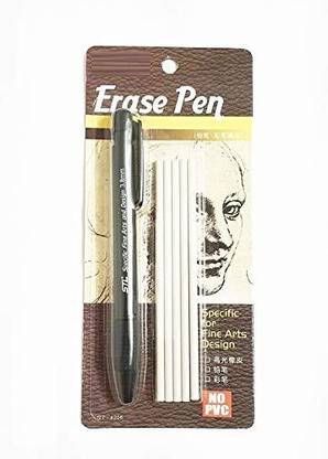 Prescent Erase Pen Set with 5 Eraser for Artist Drawing Sketching Art Supplies Tool Non-Toxic Eraser