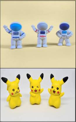 YuNiesto Combo of Cute and Dreamy astronaut and Pokemon Eraser for toddlers Non-Toxic Eraser
