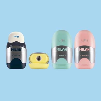 Milan Capsule Silver Eraser + Sharpener Non-Toxic Eraser