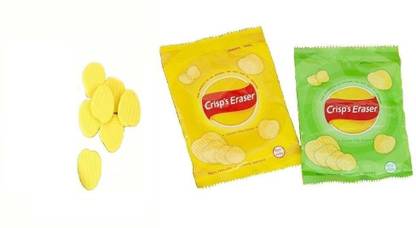 BREEPREE Crisps Potato Chip Eraser Pack of 2( 8 Pcs) Non-Toxic Eraser
