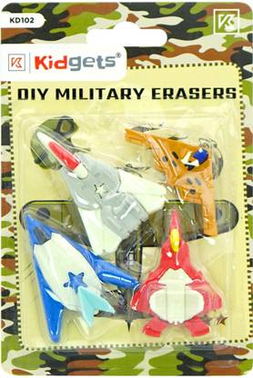 kidgets KD100-DIY MILITARY ERASERS Non-Toxic Eraser