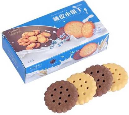 AAHANSHOPPE BISCUIT COOKIES SHAPE ERASERS PACK OF 6 ERASERS Non-Toxic Eraser