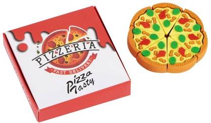 ZQBIEE KIDS PIZZA SHAPE 7 SLICES ERASER Non-Toxic Eraser