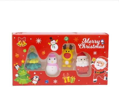 Cravstat Christmas Design Pencil Erasers For School Children, Cute Erasers for Kids Non-Toxic Eraser