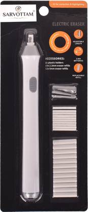 Adoere Electric Battery Operated Automatic Pencil Eraser with 22 Refills Non Toxic Non-Toxic Eraser