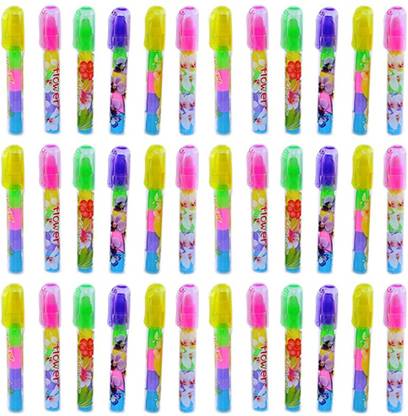 Parseed Pen Style Erasers- Stacking Pen Type Erasers for Kids Non-Toxic Eraser