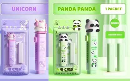 HARDSOSH'S COUTURE YOYO Unicorn and POPO Panda Theme Erasers for Kids and Students Non-Toxic Eraser