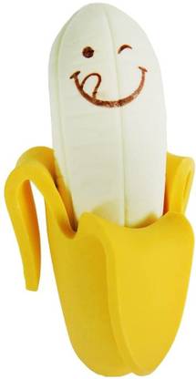 fixer Cute 3D Banana Shape Emoji face Colorful-1 Non-Toxic Eraser