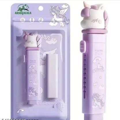 ydmart UNICORN PURPLE ERASER PUSH-PULL RUBBER ERASER FOR SCHOOL STUDENT Non-Toxic Eraser