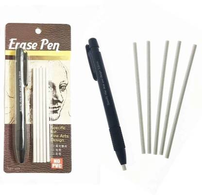 Like it Erase Pen Push Eraser with 5 Refill Non-Toxic Eraser