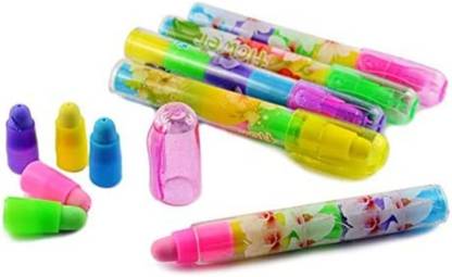 SLOnlineMart Stacking Pen Style Fruit Color Eraser (Pack of 3) Non-Toxic Eraser