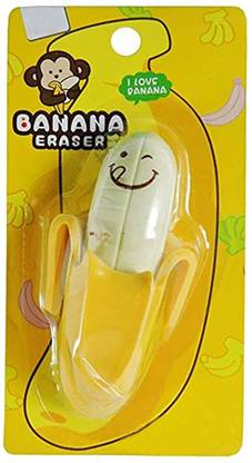 Enorme Banana Shape Long Lasting Eraser (Pack of 1) Non-Toxic Eraser