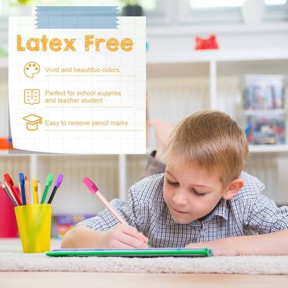 K2J Top Pencil Erasers Colored Cap Erasers Pencil Eraser Toppers Pencil Studying Non-Toxic Eraser