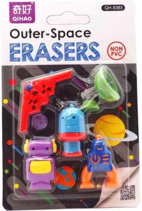 Komto Outer Space Eraser For Kids Non-Toxic Cartoon Eraser Kids Eraser Set (Random) Non-Toxic Eraser