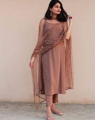 Zinariya Fab Solid Kurta, Trouser/Pant & Dupatta Set