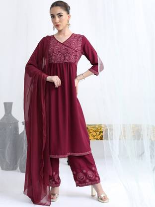 Vishudh Women Kurta Palazzo Dupatta Set