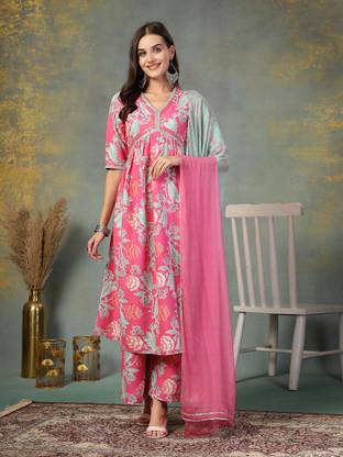 Stylum Women Kurta Palazzo Dupatta Set