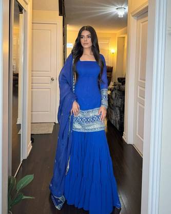 GOPAL EMPIRE Women Kurta Sharara Dupatta Set