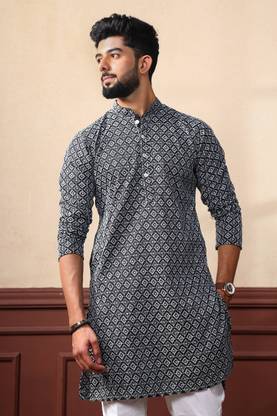 Koshin Men Printed Straight Kurta