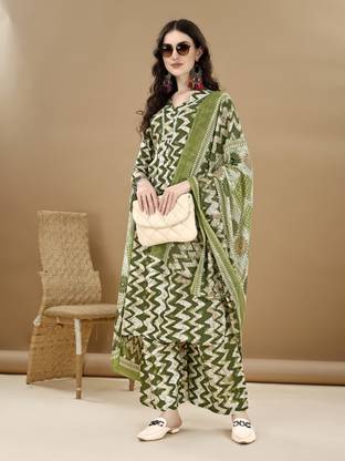 Tasrika Printed Kurta, Trouser/Pant & Dupatta Set