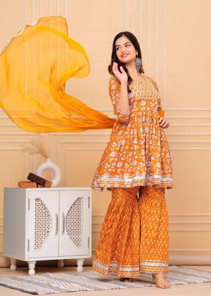 Sanwariya Seth Ji Creations Women Kurti Sharara Dupatta Set