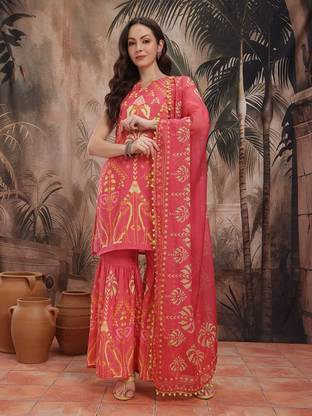 Sangria Women Kurta Sharara Set